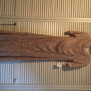 Champagne glitter and lace mermaid style dress.